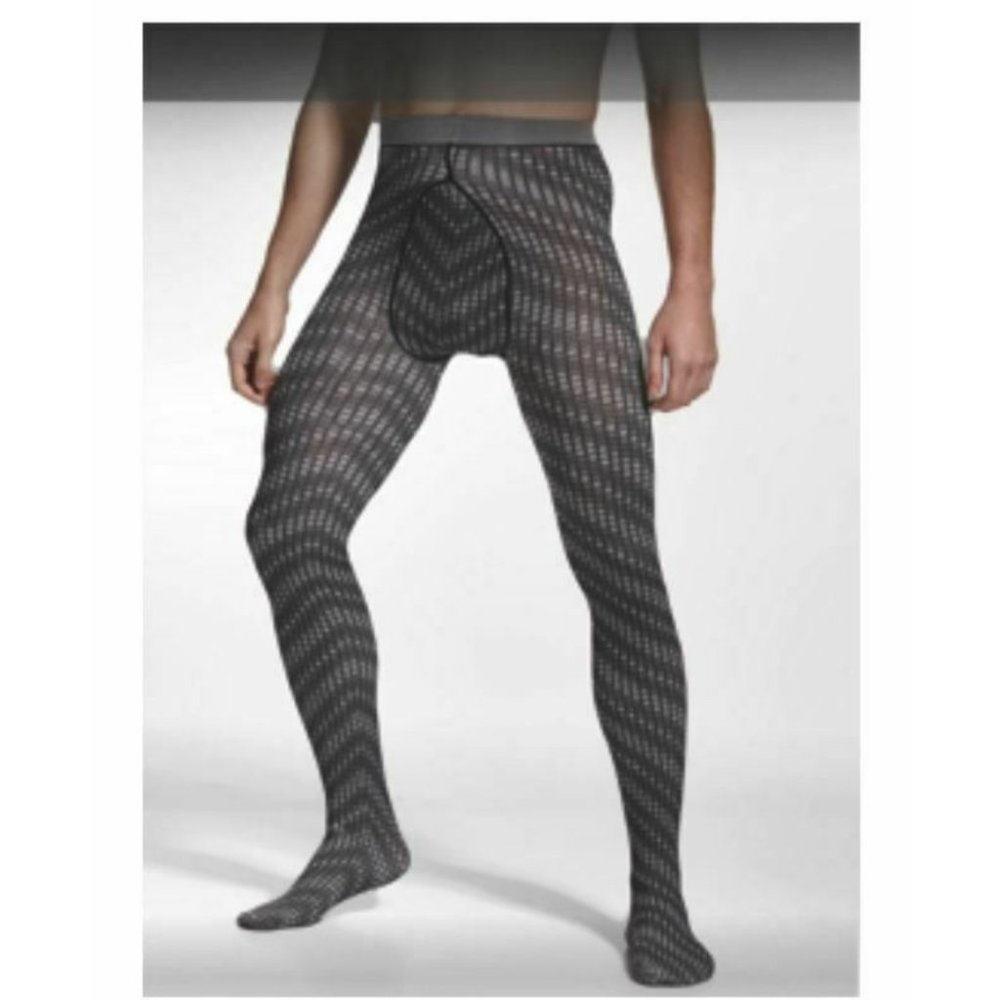 Mens Opaque Tights 50 Denier Patterned SQUARES